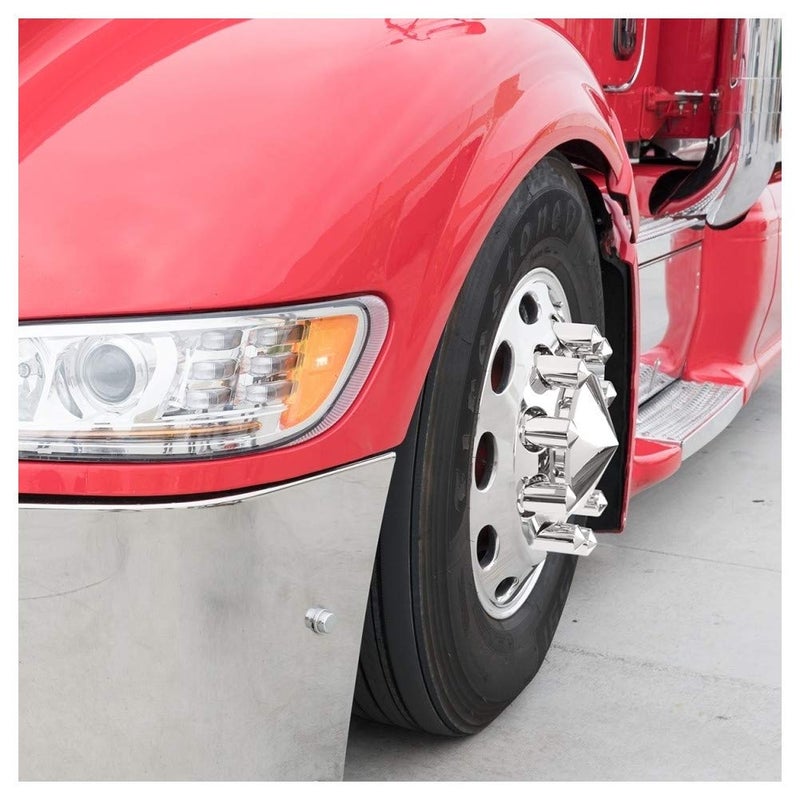 United Pacific 10117Cb - Wheel Lug Nut Cover Set - 33Mm X 3 3/16"" Chrome Plastic Pointed Nut Cover With Flange - Push-On - Image 4